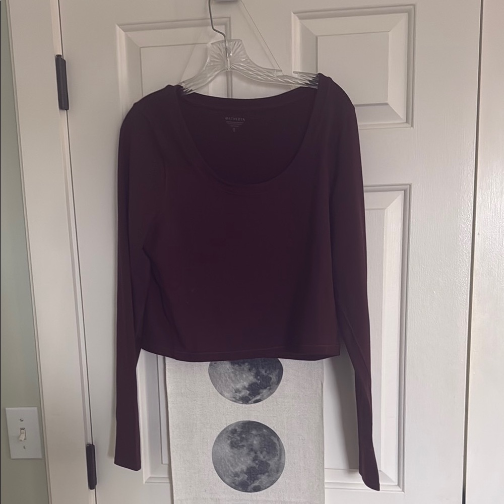 Maroon Long Sleeve Crop Top by Athleta